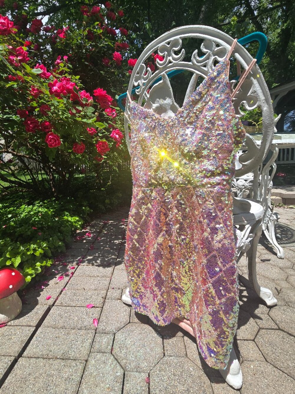 Iridescent sequin dress